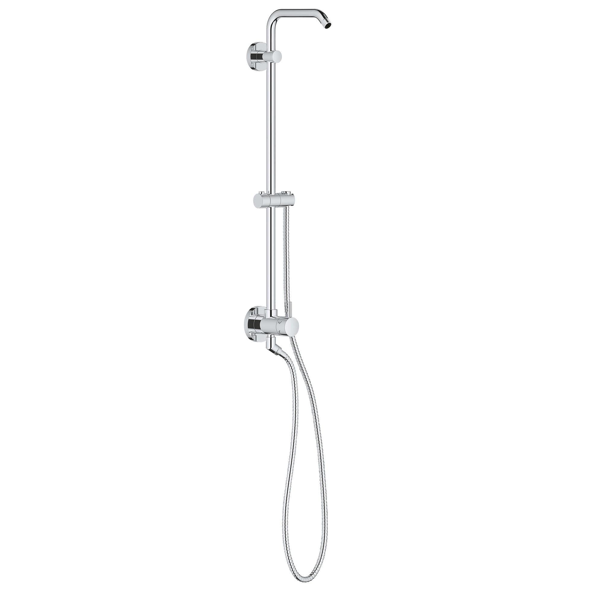 Modern Starlight Chrome Adjustable Shower System with Brass Fixtures