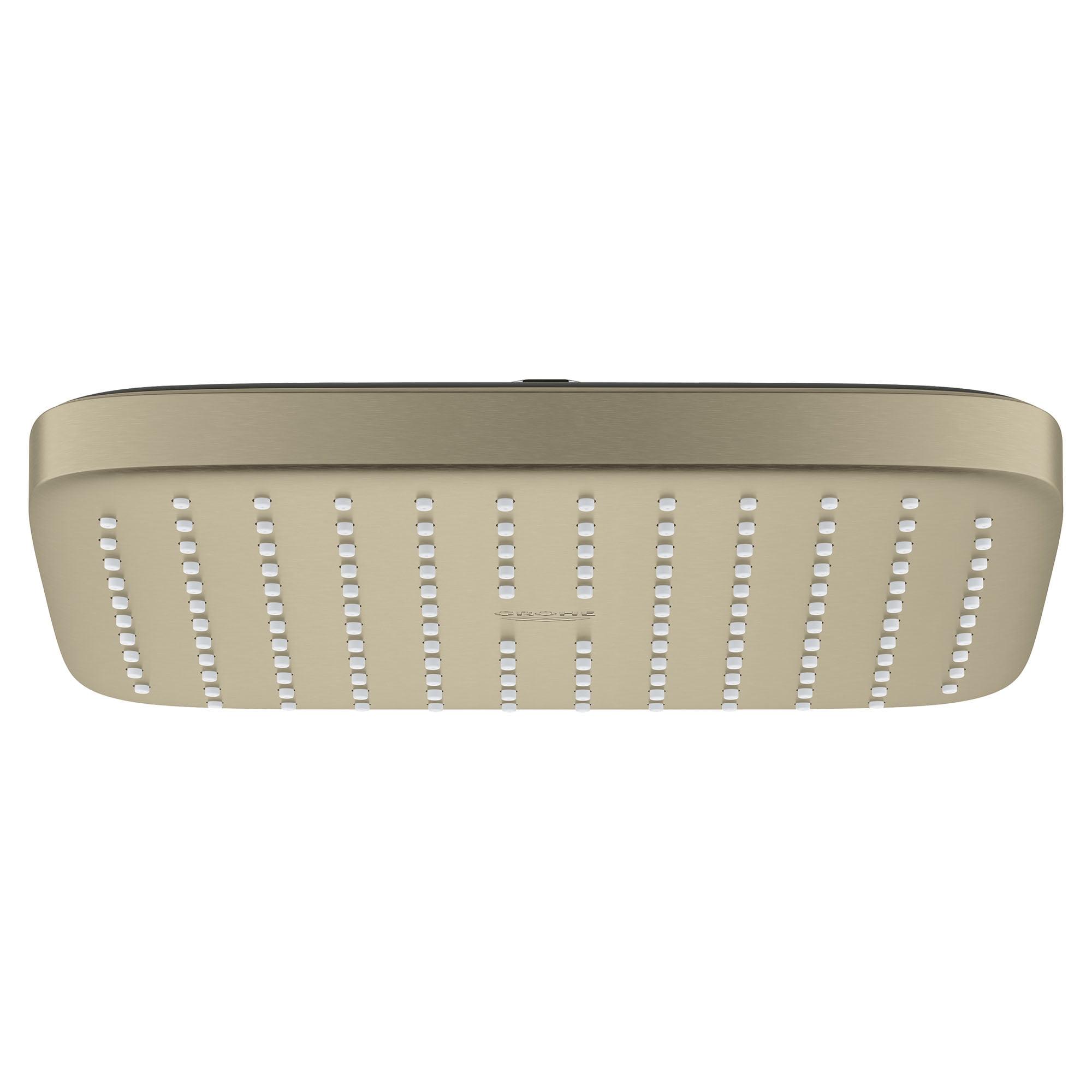 Brushed Nickel Square Rain Shower Head with DreamSpray