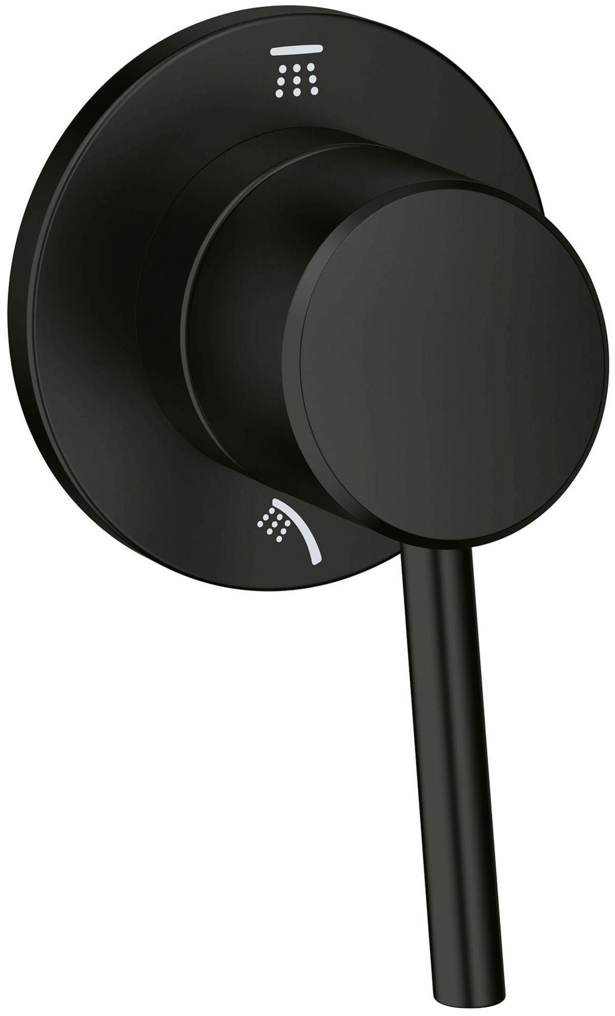 Matte Black Wall-Mounted 2-Way Diverter Trim