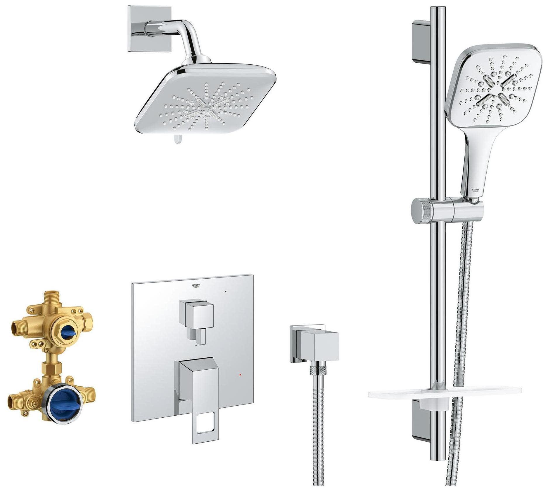 Eurocube Starlight Chrome Pressure Balance Shower Set