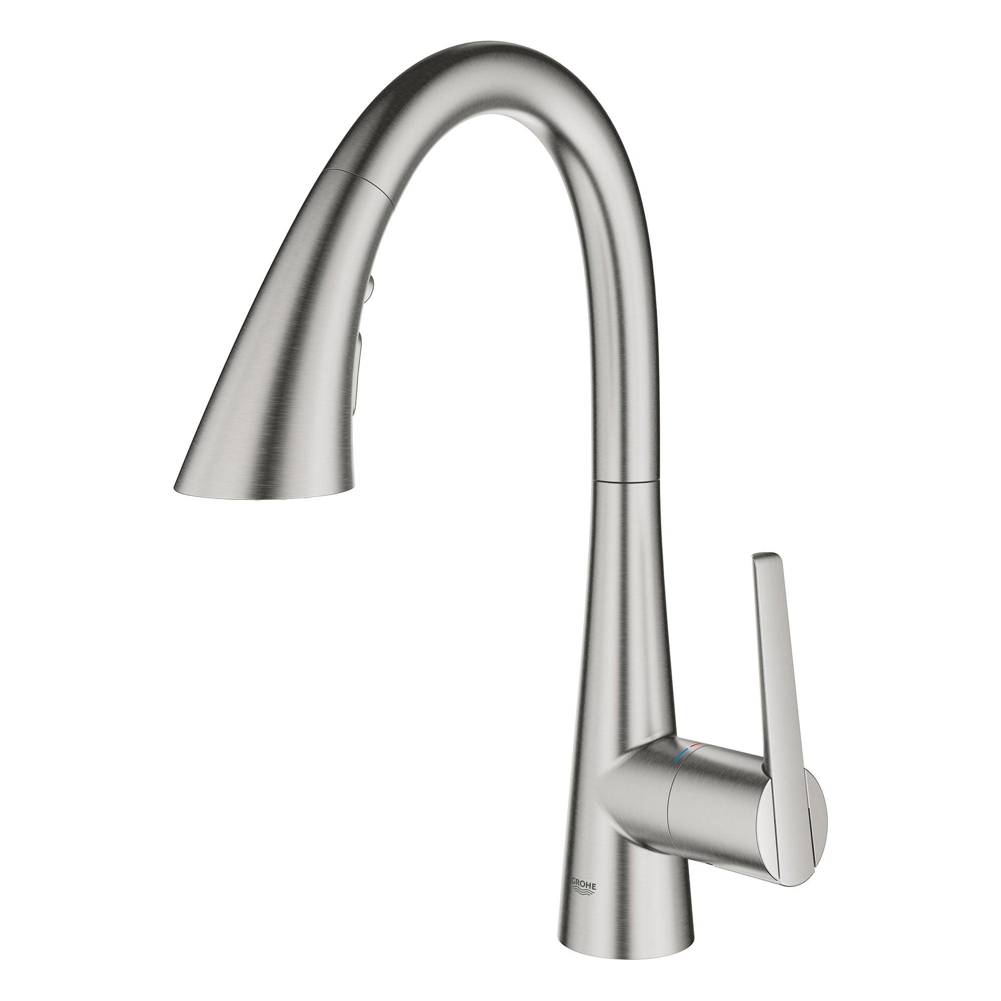 Modern Black Metal Kitchen Faucet with Triple Spray and Pull-out Feature