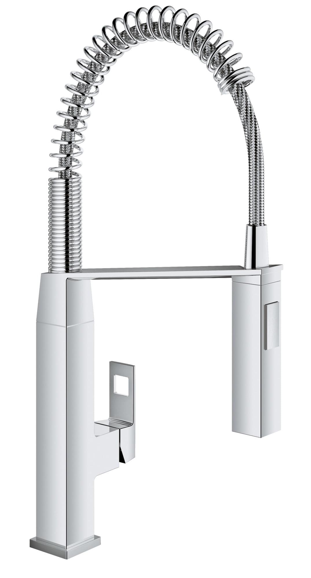 Eurocube Chrome Pull-Out Single Handle Kitchen Faucet