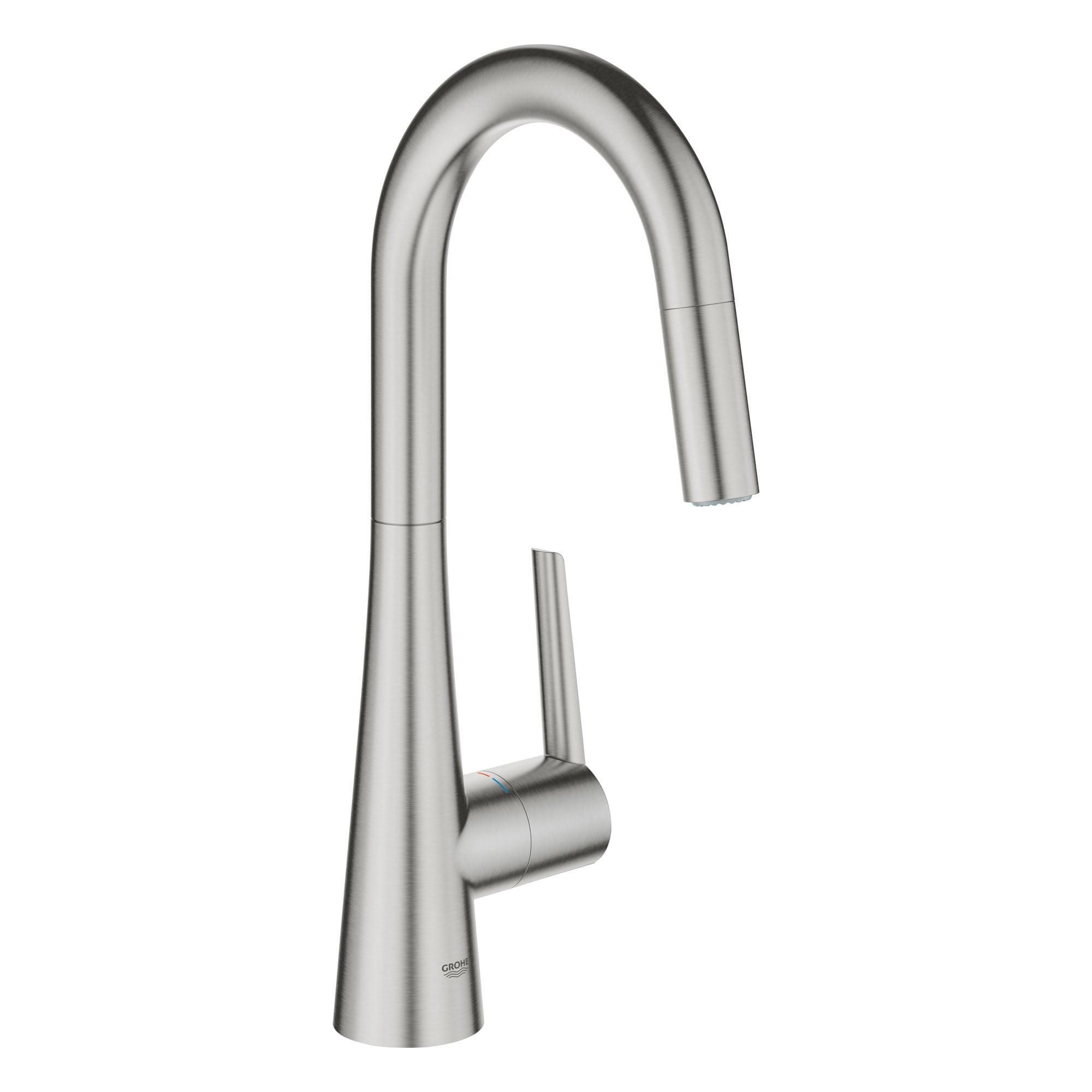 Zedra SuperSteel Modern Pull-Down Dual Spray Bar Faucet