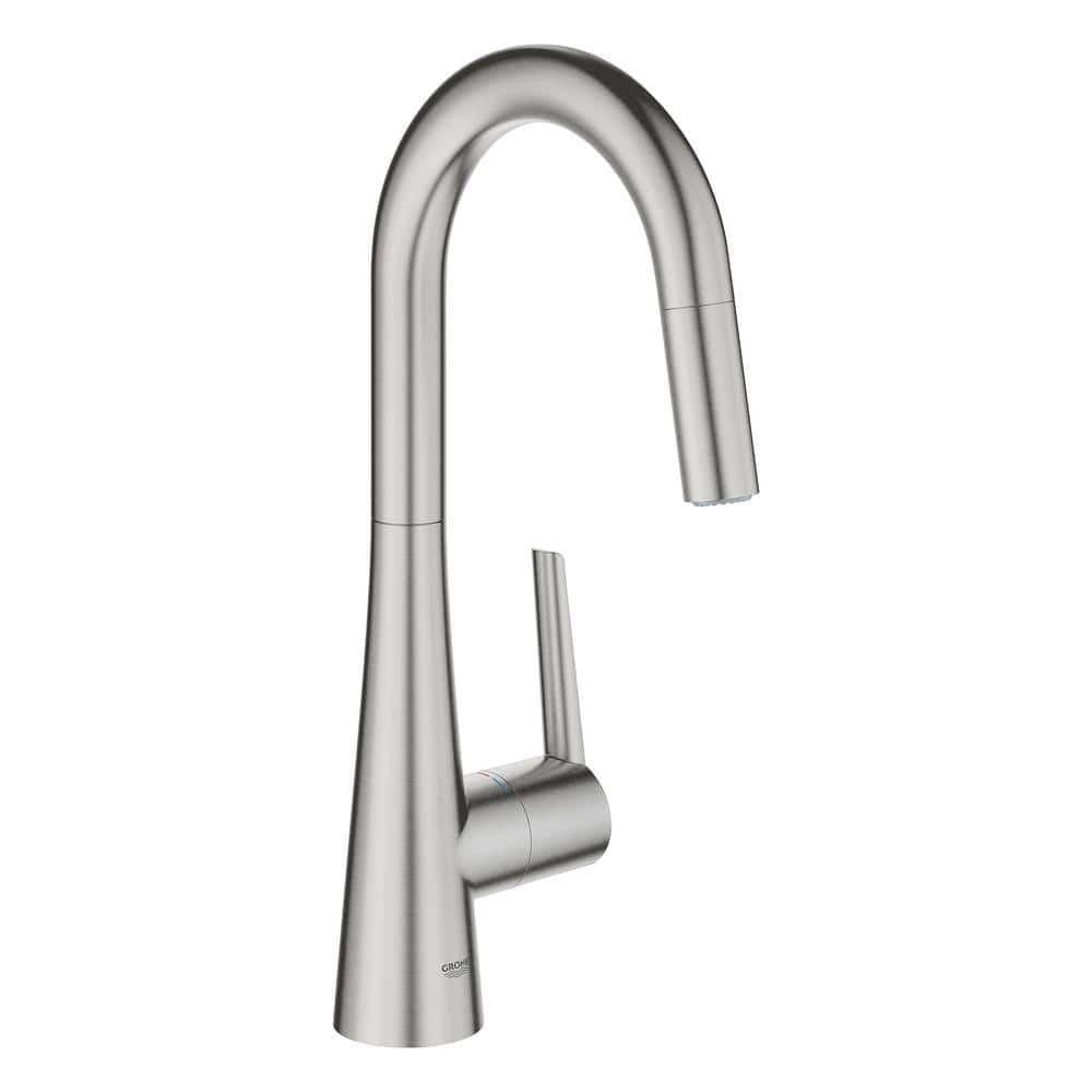 Zedra Pull Down Single Handle Kitchen Faucet With Accessories