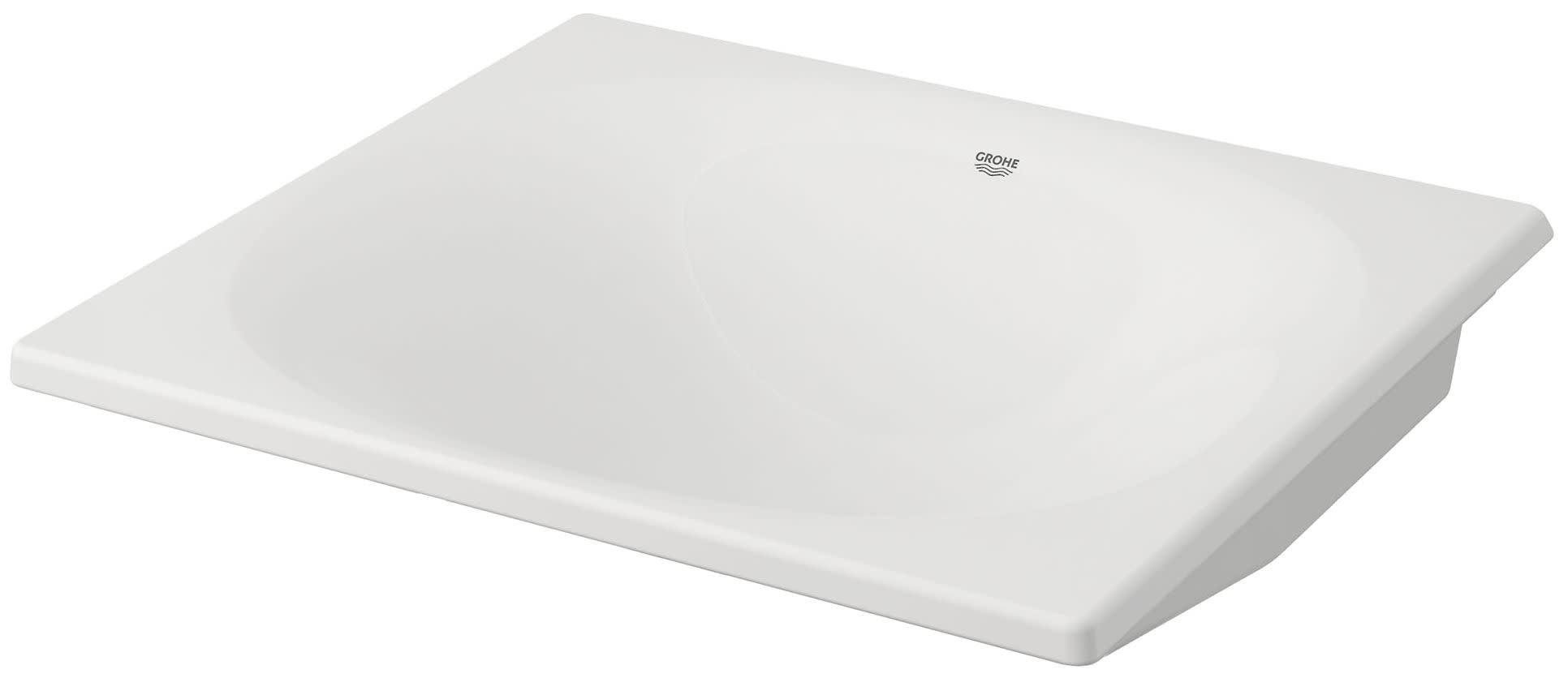 Alpine White Ceramic Rectangular Undermount Bathroom Sink