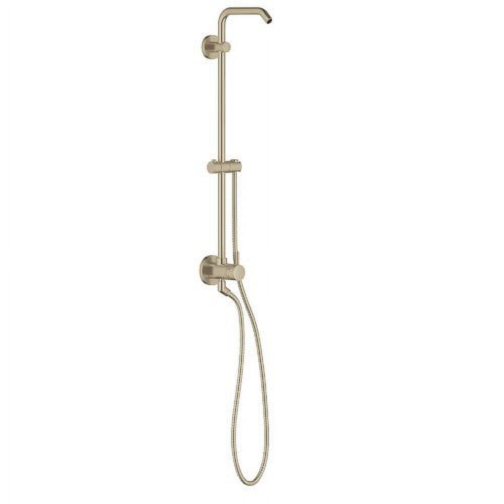 Brushed Nickel Adjustable Height Wall Mounted Shower System