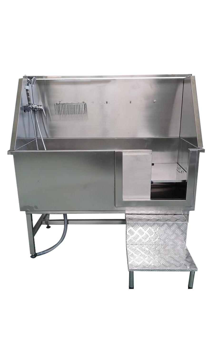 Groomer Essentials 60" Stainless Steel Walk-In Dog Tub