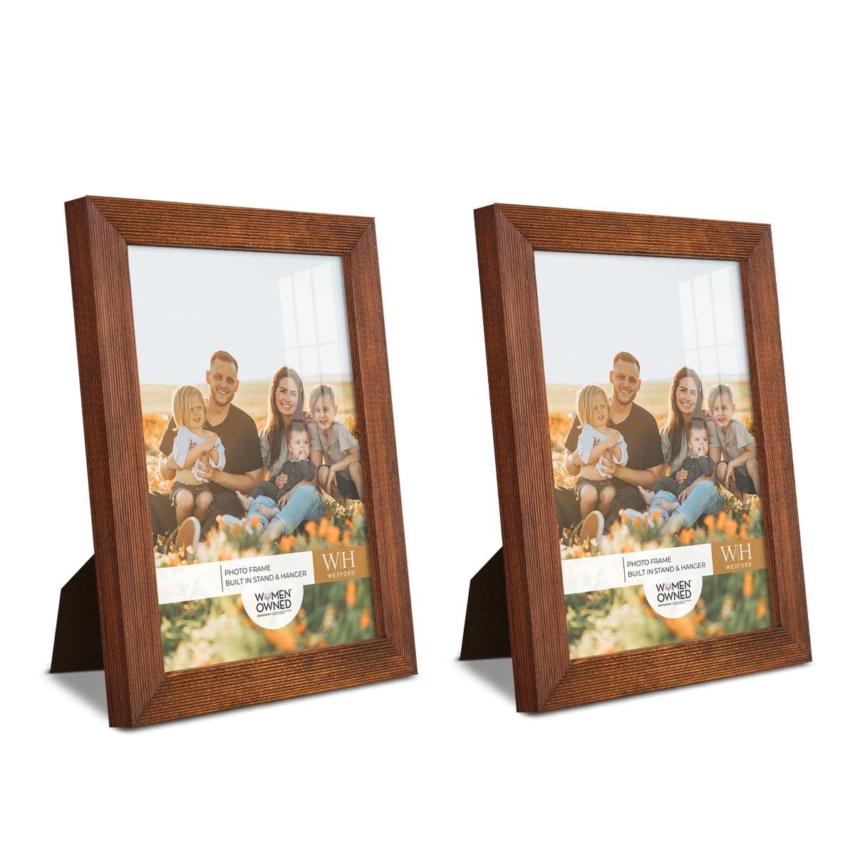 Walnut 6" x 8" Matte Wooden Picture Frame Set with Glass