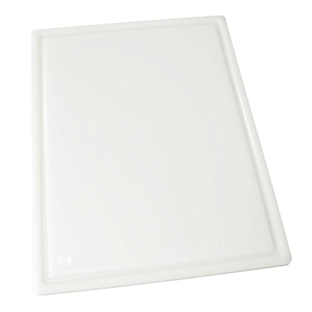 White Rectangular Grooved Plastic Cutting Board, 12 x 18 inches