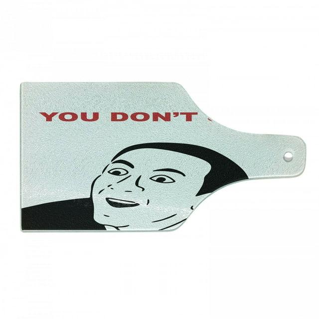 Ambesonne Ambesonne Humor Tempered Glass Cutting Board Meme Smile Modern Face Black and White