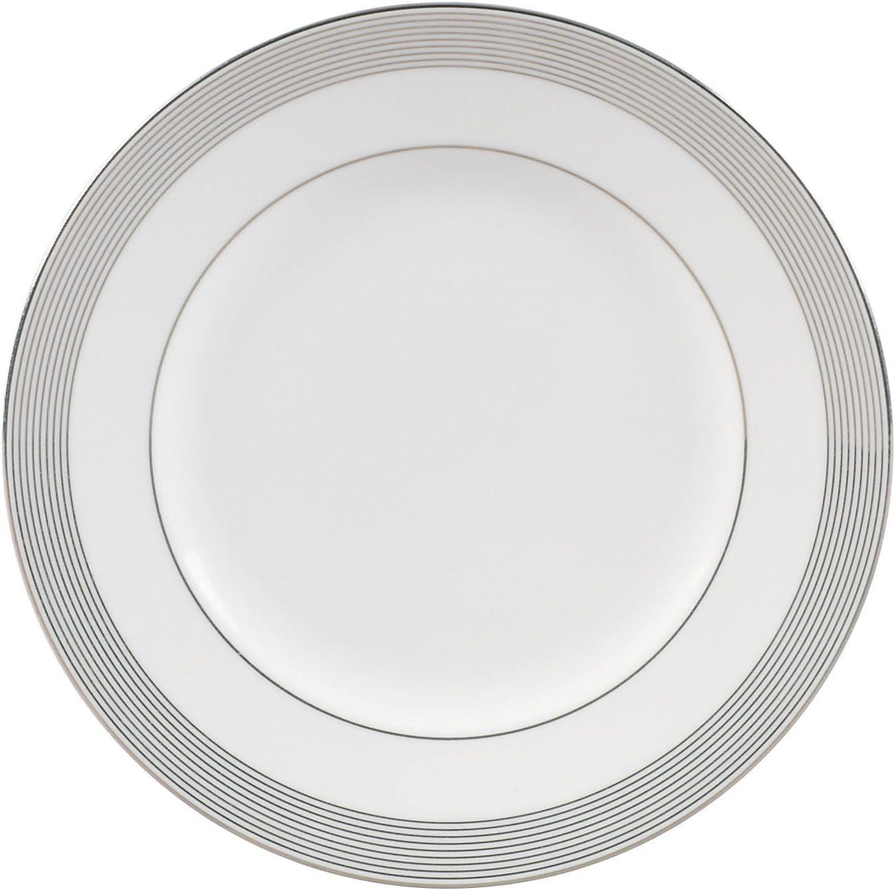 Black and Platinum Porcelain Round Salad Plate