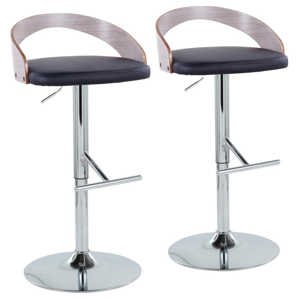LumiSource Grotto Swivel Upholstered Adjustable Height Counter Stool with Metal Frame (Set of 2)