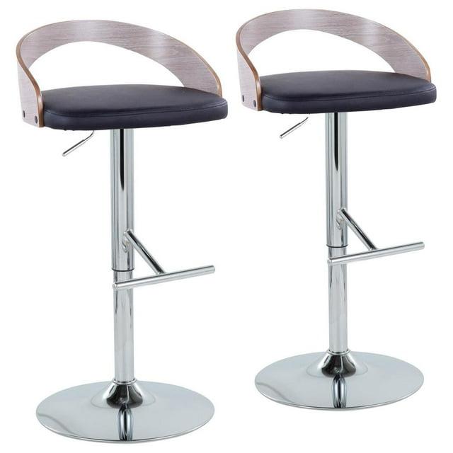 LumiSource Grotto Swivel Upholstered Adjustable Height Counter Stool with Metal Frame (Set of 2)