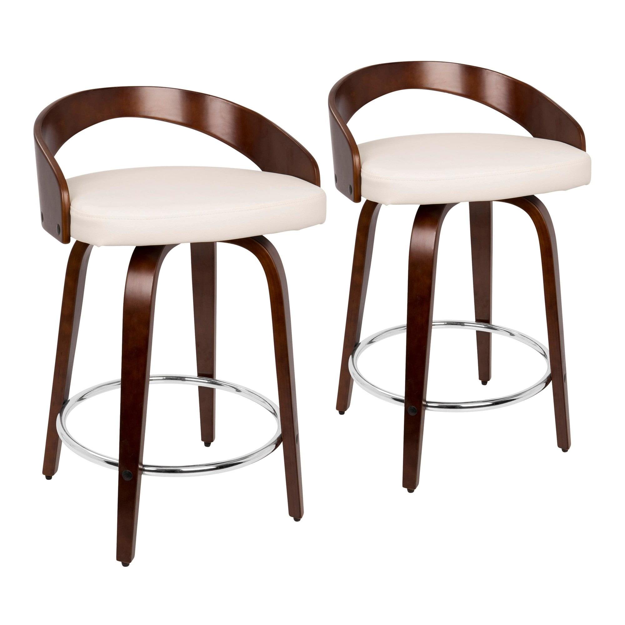 George Oliver Lakyia Swivel Upholstered Counter Stool (Set of 2)