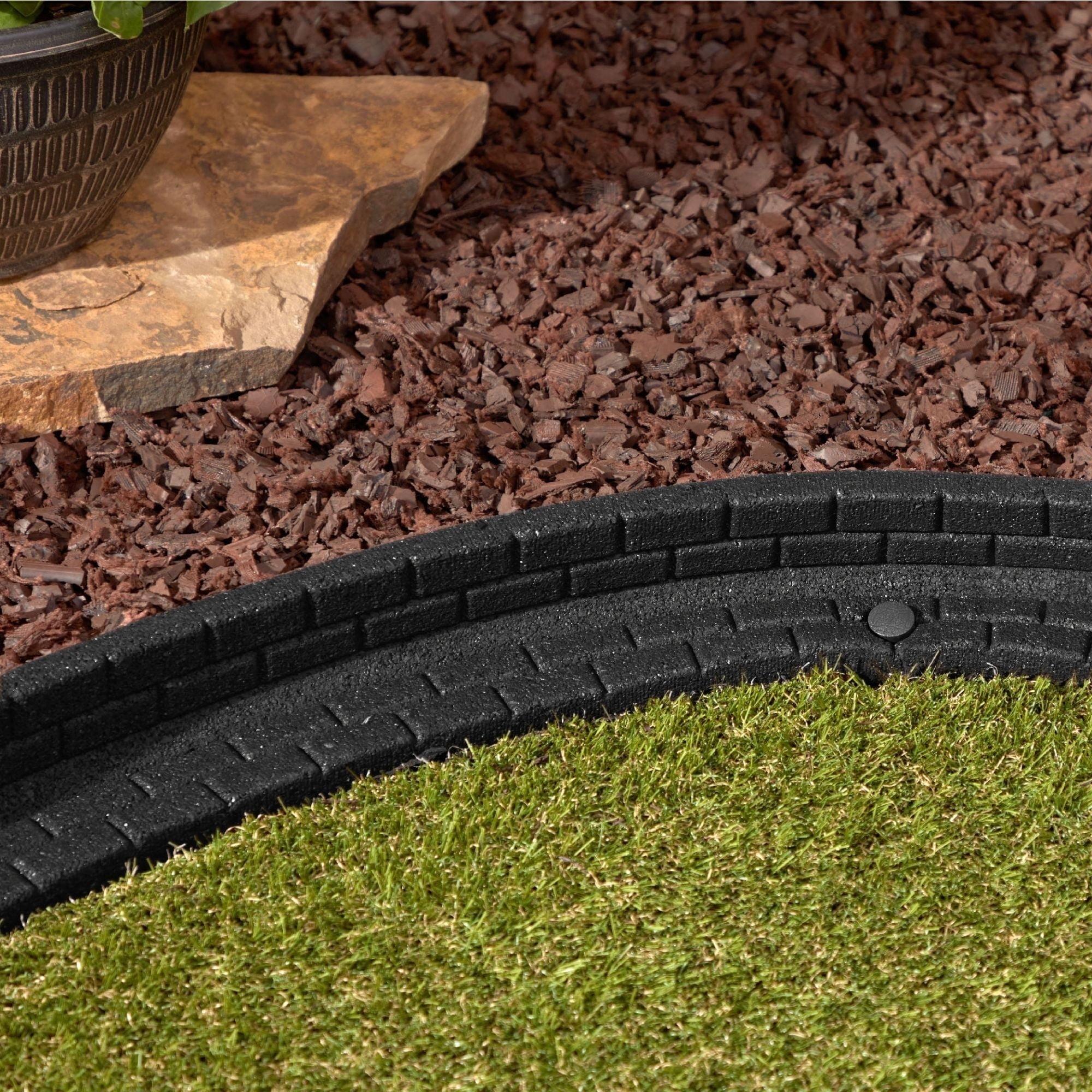 Rubberific 4 ft. Brickface Rubber Landscape Lawn Edging (Set of 6)