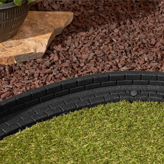 Rubberific 4 ft. Brickface Rubber Landscape Lawn Edging (Set of 6)