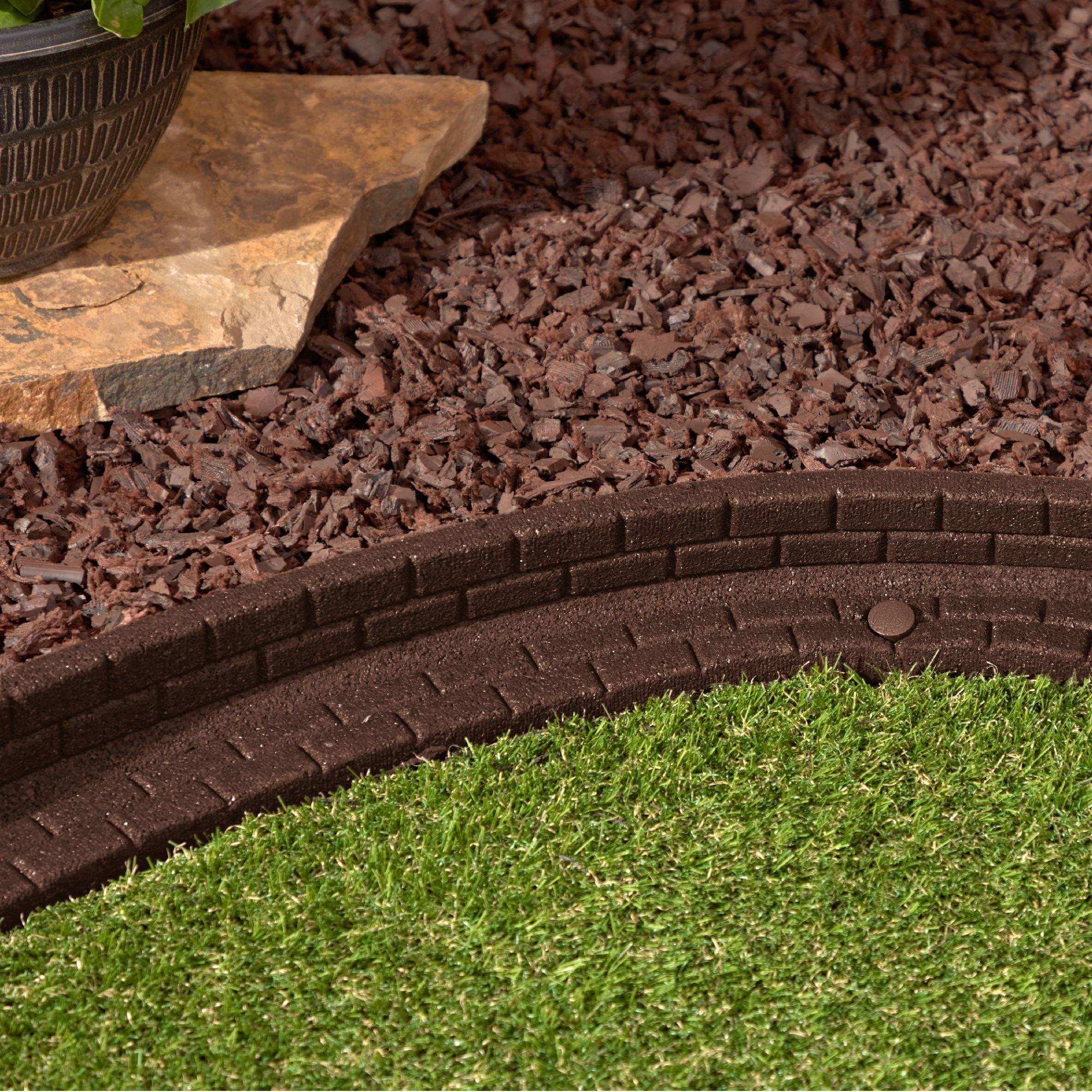 Rubberific 4 ft. Brickface Rubber Landscape Lawn Edging (Set of 6)