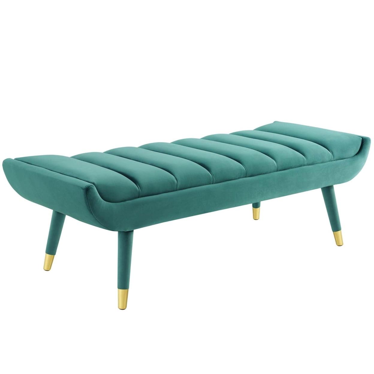 Silver Orchid Byron Tufted Velvet Accent Bench