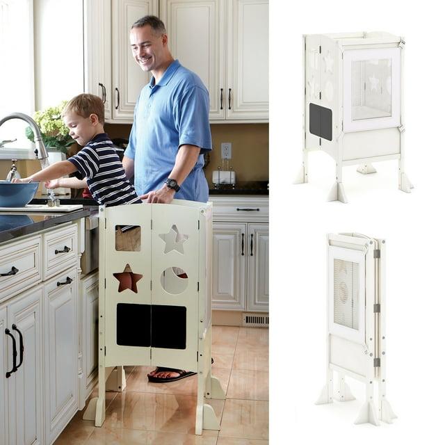 Guidecraft Classic Kitchen Helper Foldable Step Stool