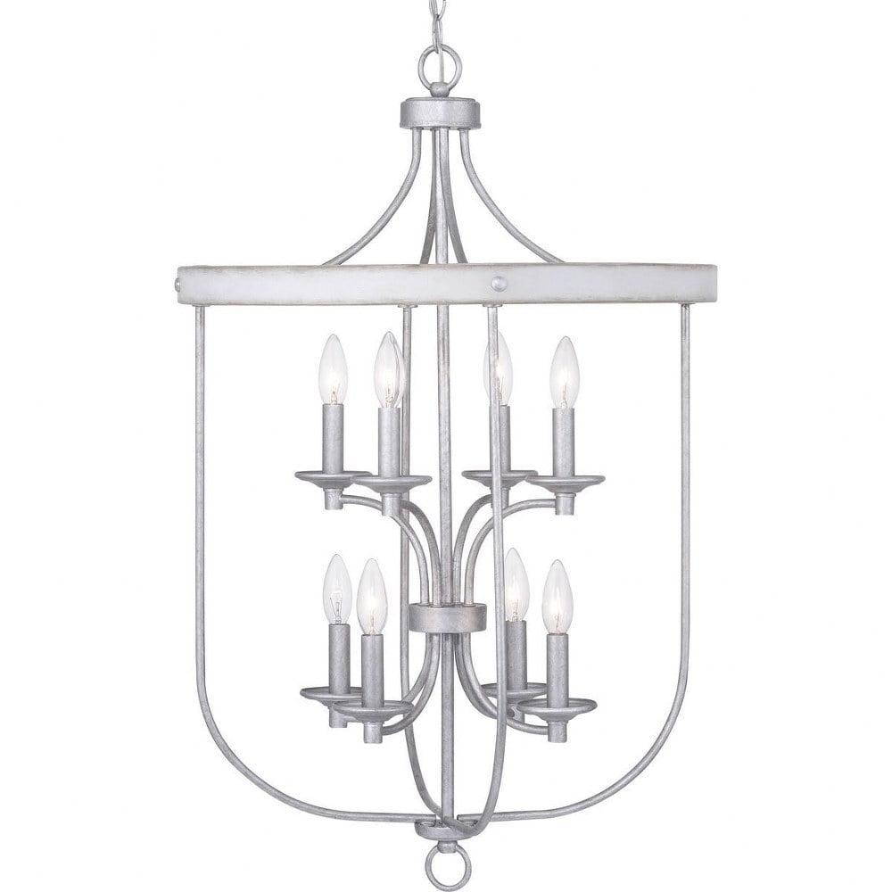 Gulliver 21" Galvanized and Antique White 8-Light Foyer Pendant