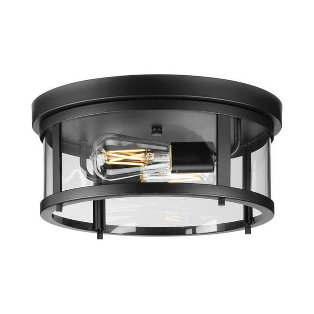 Progress Lighting Gunther Matte Black 2 - Bulb Outdoor Flush Mount Light
