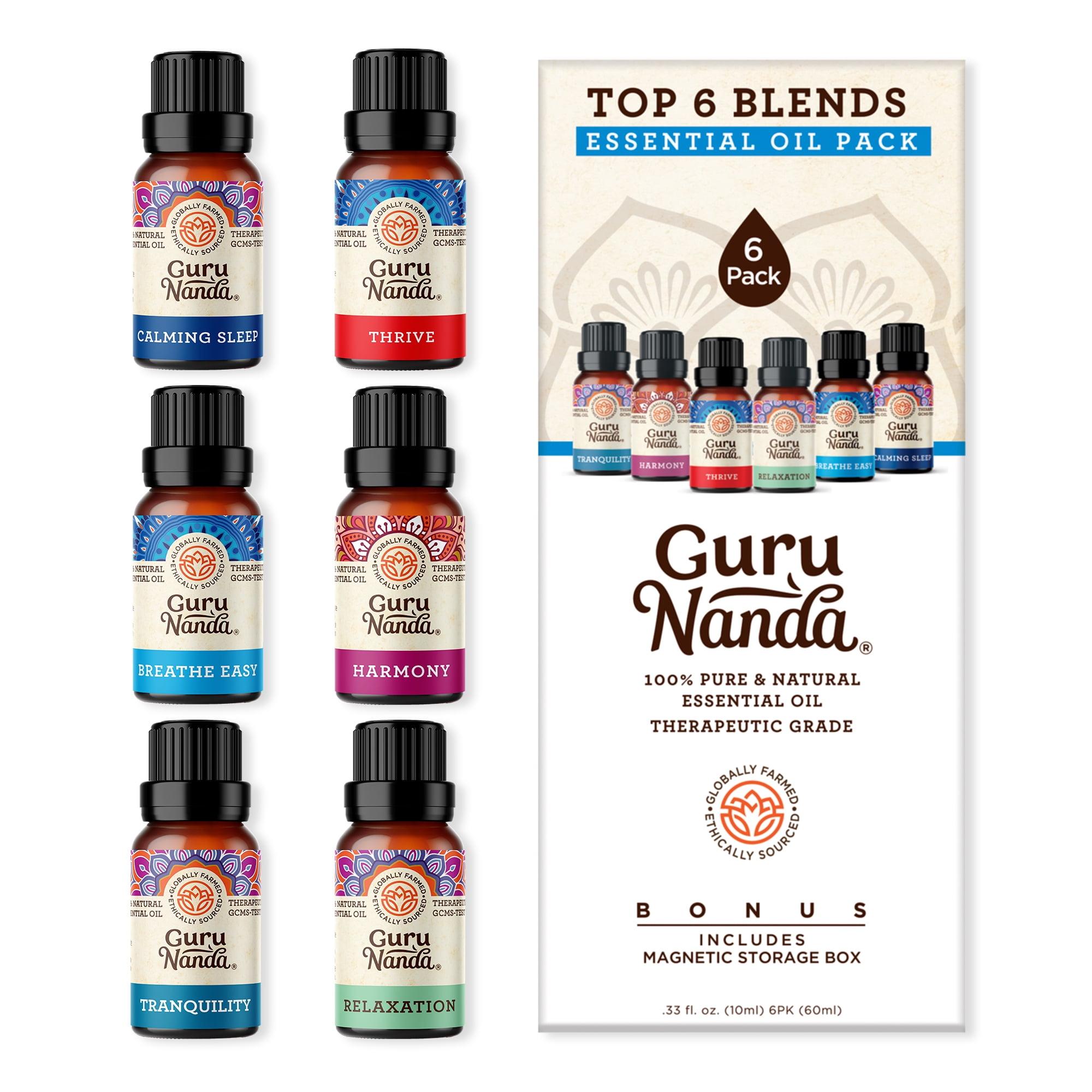 GuruNanda 6-Pack Therapeutic Essential Oil Set