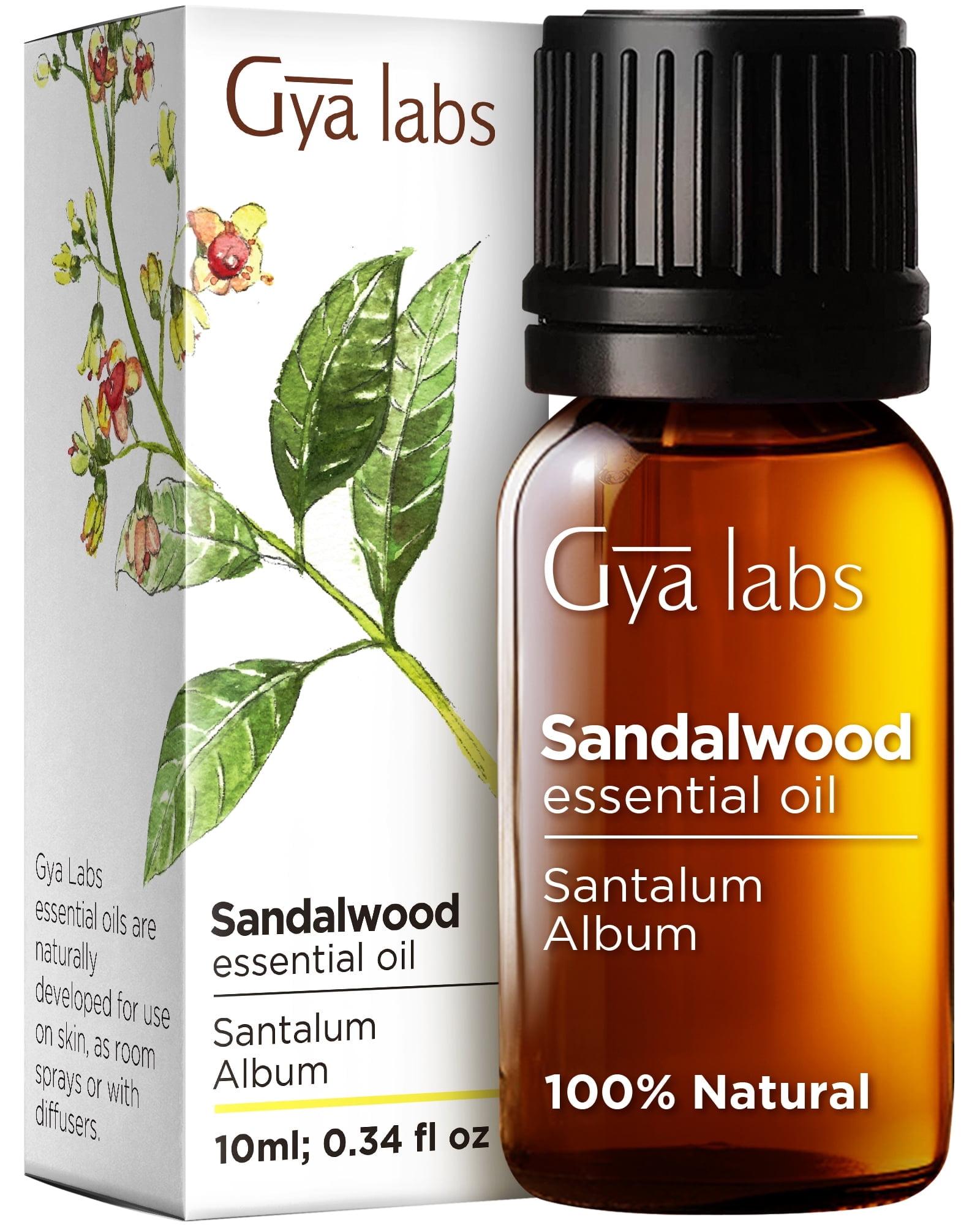 Gya Labs Sandalwood Essential Oils for Diffuser, Natural Sandalwood Oil for Hair, Skin, Massage, & Perfume -0.34 fl oz
