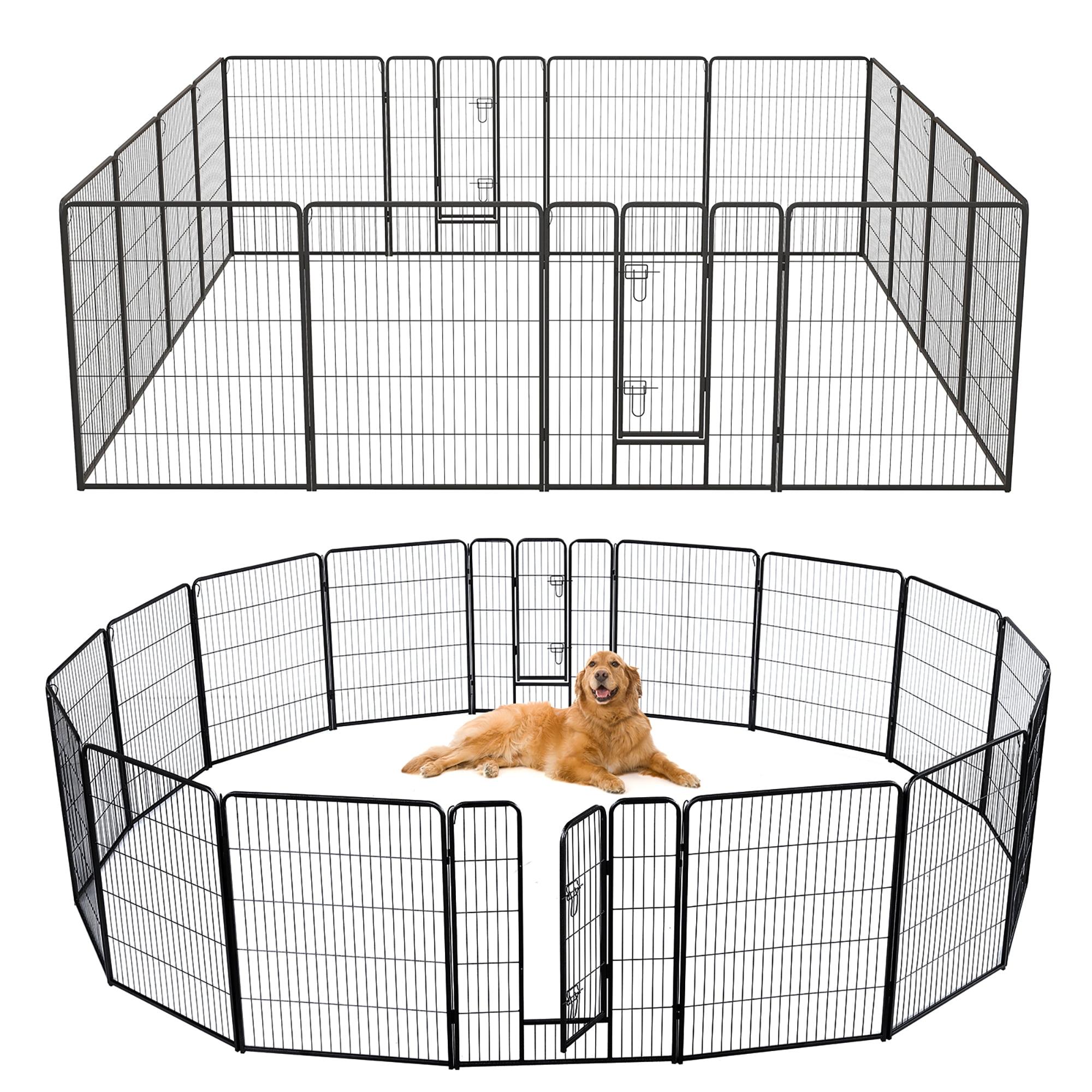 Monasem Dog Playpen Outdoor, 16 Panels 40" Height Dog Fence(Black)