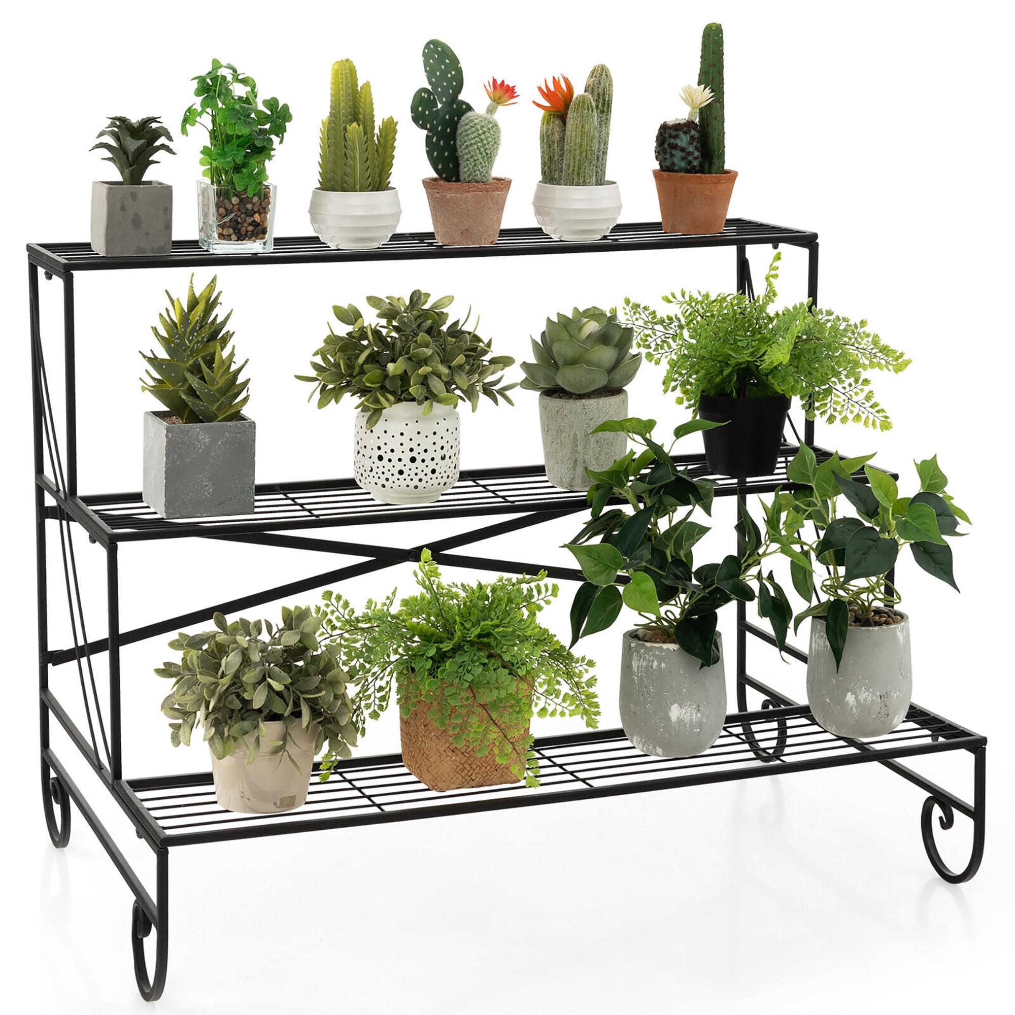 3 Tier Metal Plant Stand, Ladder Shaped Flower Pot Stand