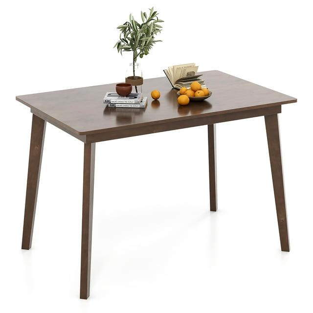 Tangkula 48" Wooden Dining Table for 4 People w/ Rubber Wood Legs for Small Spaces