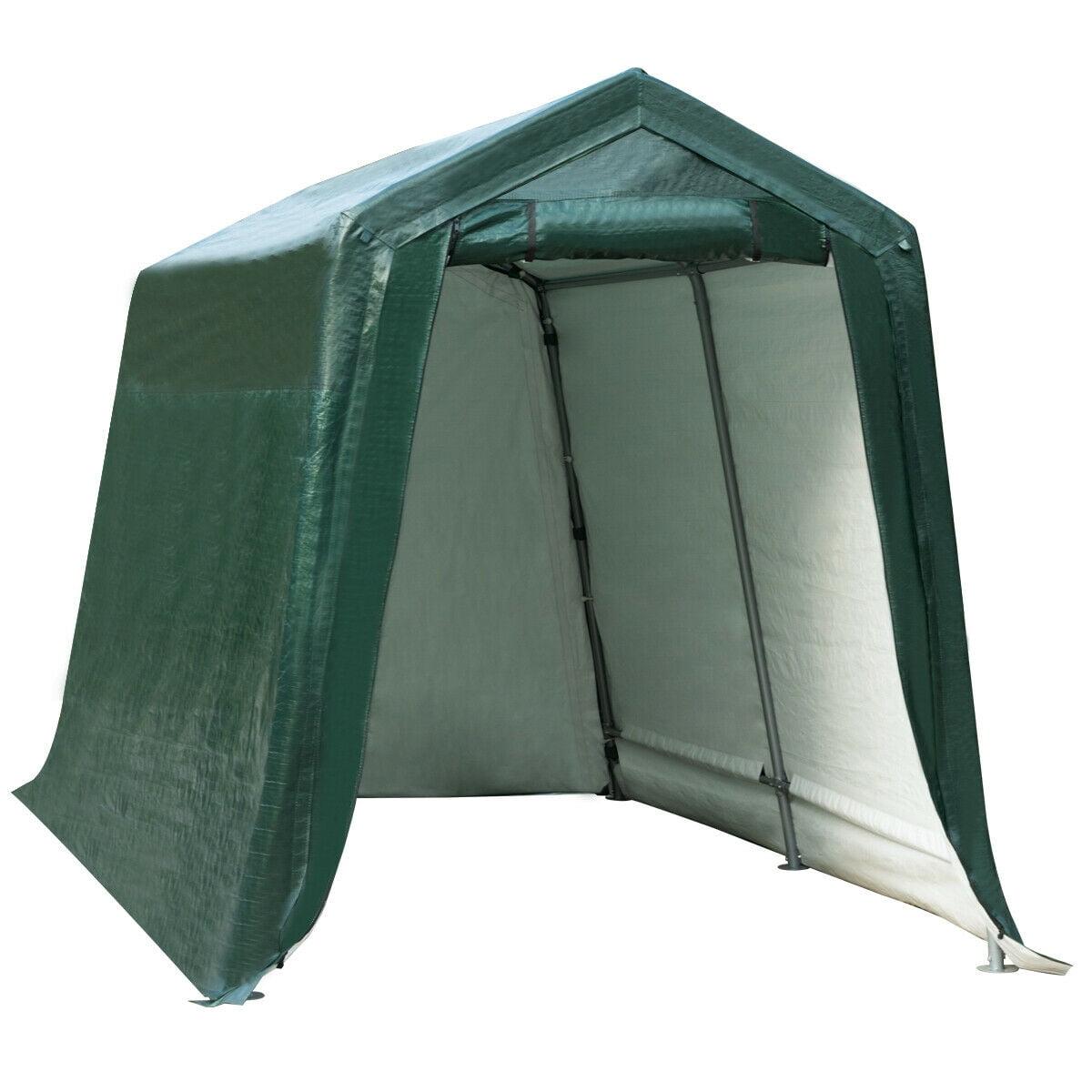 Green 7' x 12' Heavy Duty Outdoor Carport Shelter