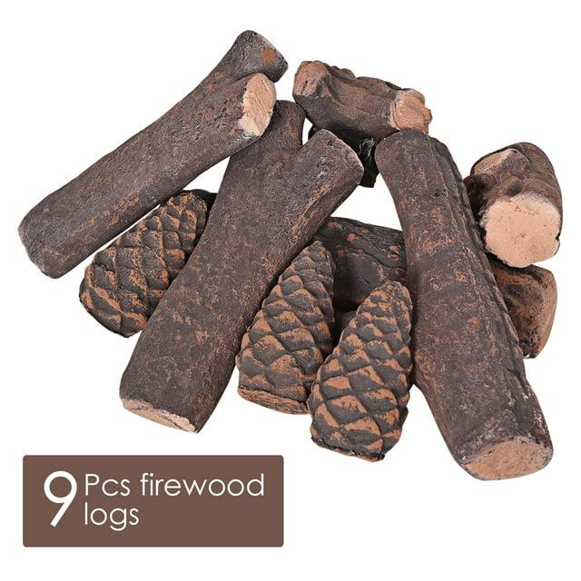 Loon Peak® Barnsdale 9 Piece Ceramic Decorative Logs