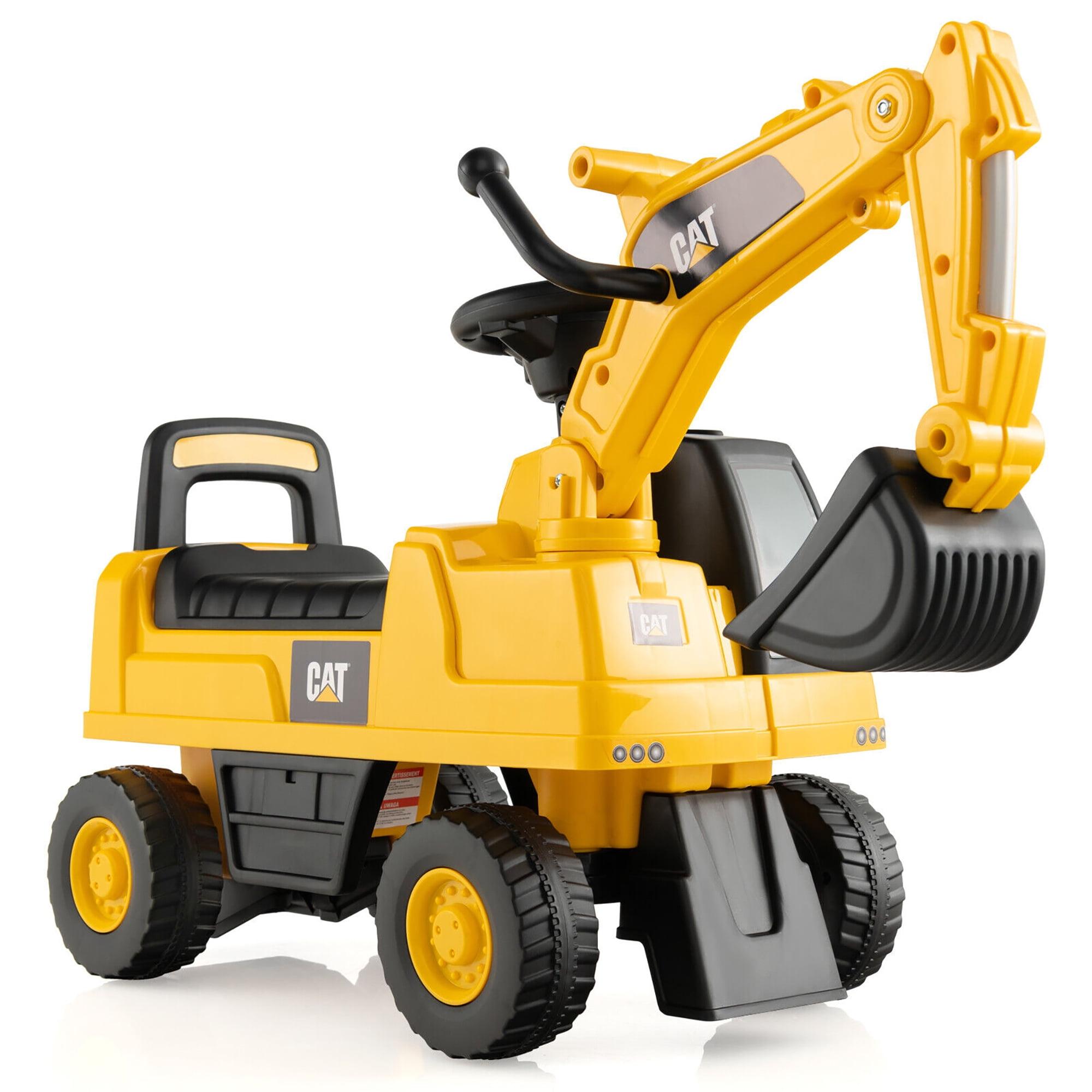 Gymax Licensed Caterpillar Kids Rid-On Digger Excavator Toy w/ Rotatable Digging Bucket & Hidden Storage