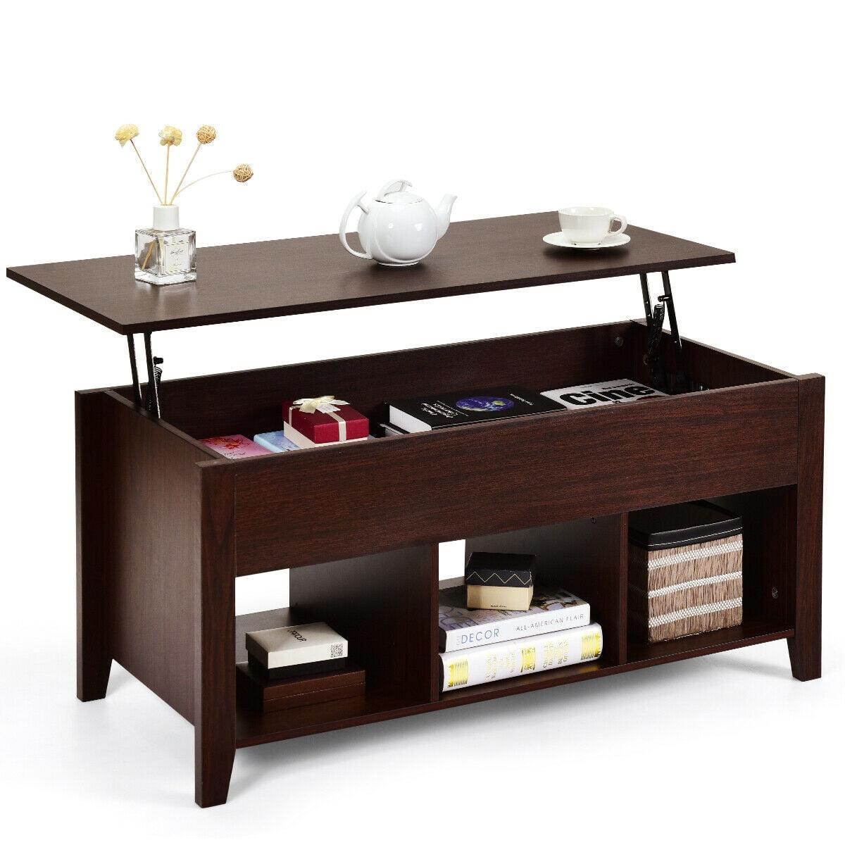 Elevate Wood & Metal Rectangular Coffee Table with Lift-Top Storage