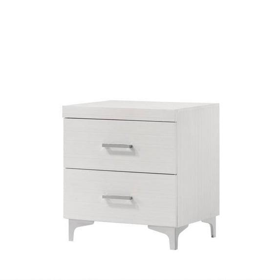Gzxs Modern White Nightstand with 2 Storage Drawers, Wooden Small Bedside Table with Metal Handles and Legs, 22"L x 16"W x 23"H