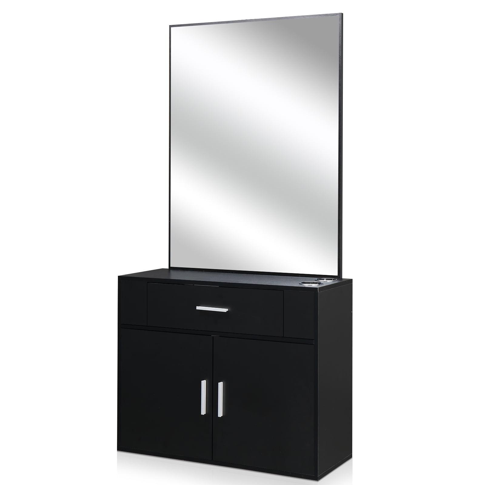 Winado Wall Mount Salon Station with Mirror, Styling Station Barber Station Spa Salon Equipment