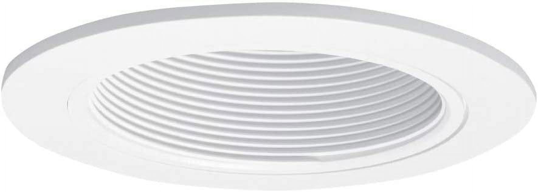 4-Inch White Aluminum Recessed Baffle Trim with Matte Finish