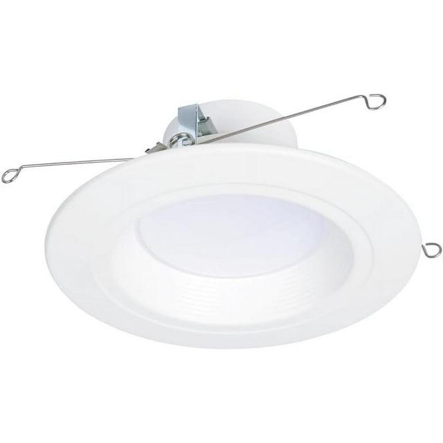 HALO RL Series 5/6 inch Recessed LED Retrofit Light, Selectable CCT 2700K-5000K Integrated LED, Dim to Warm, White Retrofit Baffle Trim, 600 Lumens