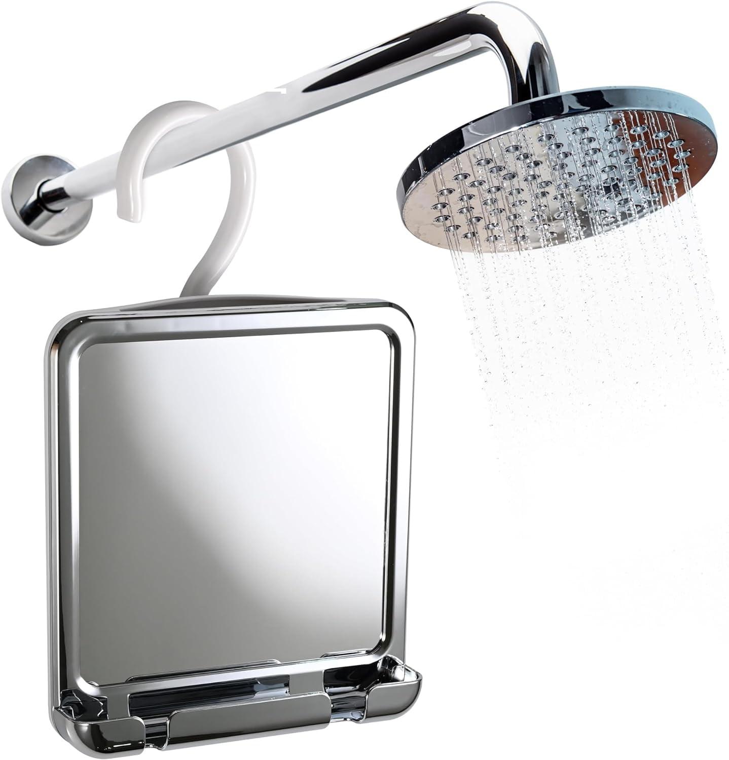 Chrome Fogless Hanging Shower Mirror with Razor Holder, 8" x 7"