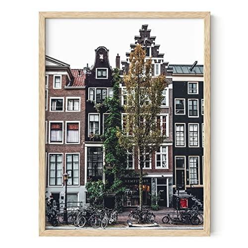HAUS AND HUES Amsterdam Print Vintage City Posters Amsterdam Printing Retro Vintage Travel Posters Travel Art Netherlands Poster Art Amsterdam Dutch Home UNFRAMED 12” x 16” (Amsterdam Street)