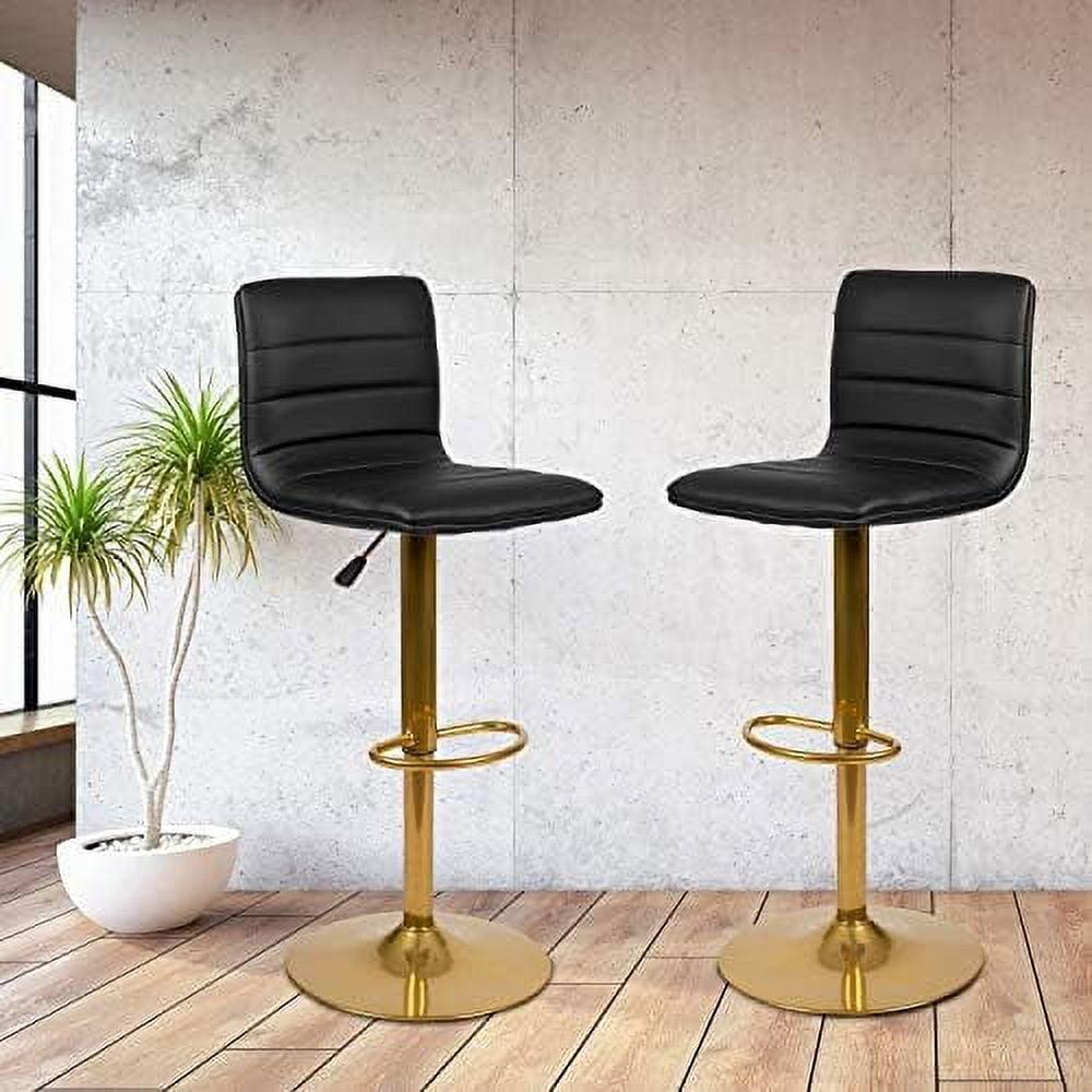 Flash Furniture Modern Vinyl Adjustable Height Barstool with Horizontal Stitch Back, Set of 2