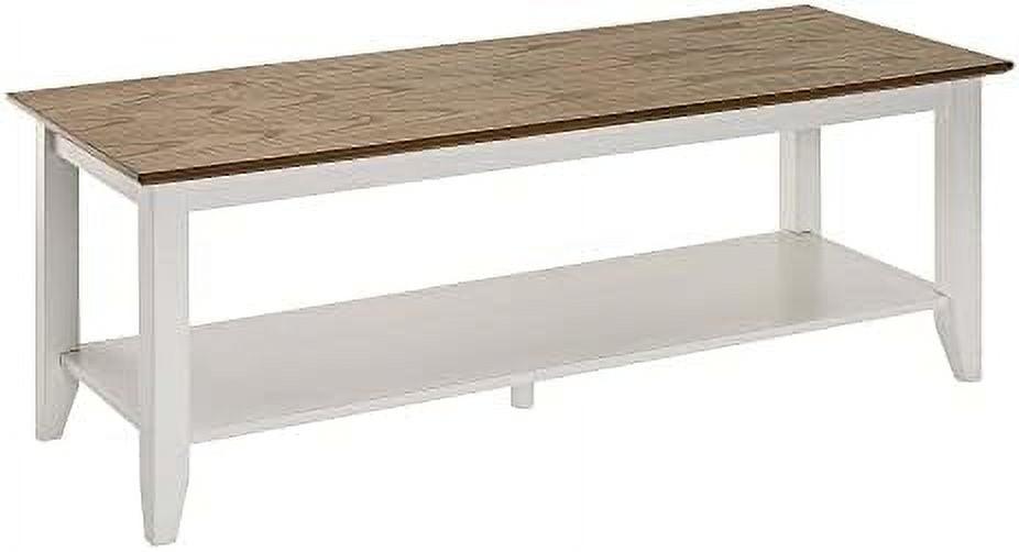 Heritage Driftwood & White Rectangular Coffee Table with Shelf