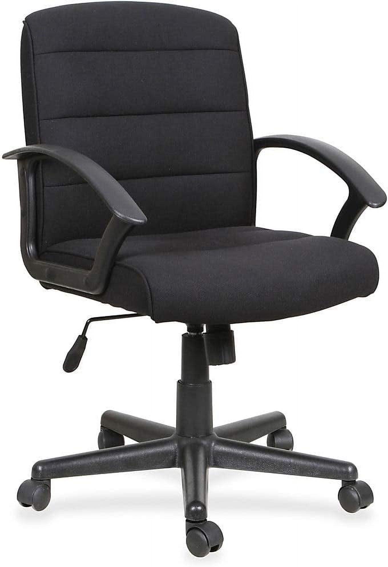 ErgoFlex 25.6" Black Fabric Swivel Task Chair with Slope Arms