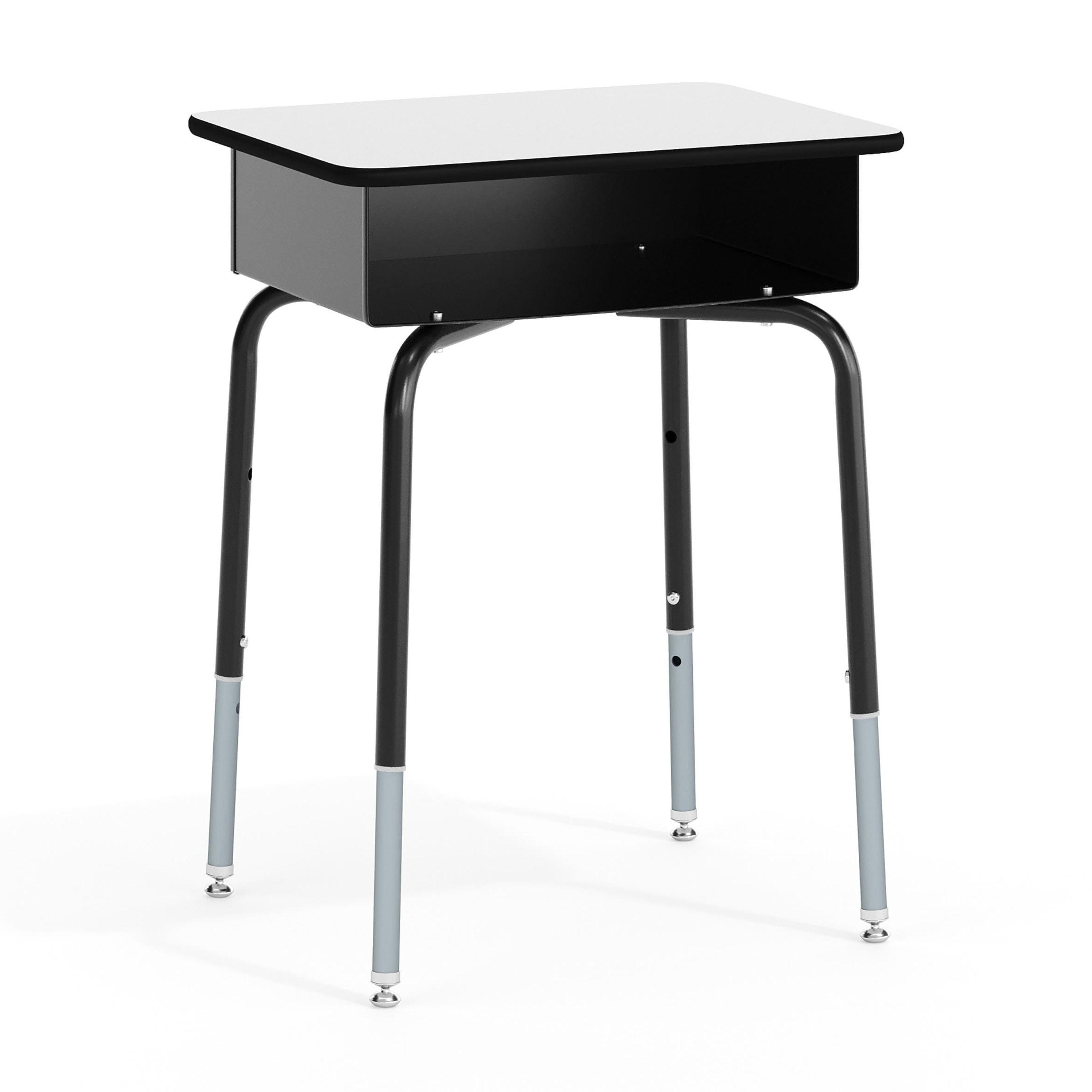 Flash Furniture Goddard Height-Adjustable Open Front Student Desk with Metal Book Box