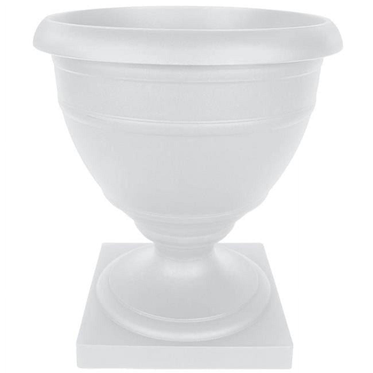 HC  16 in. Round Urn Olympia Urn, White