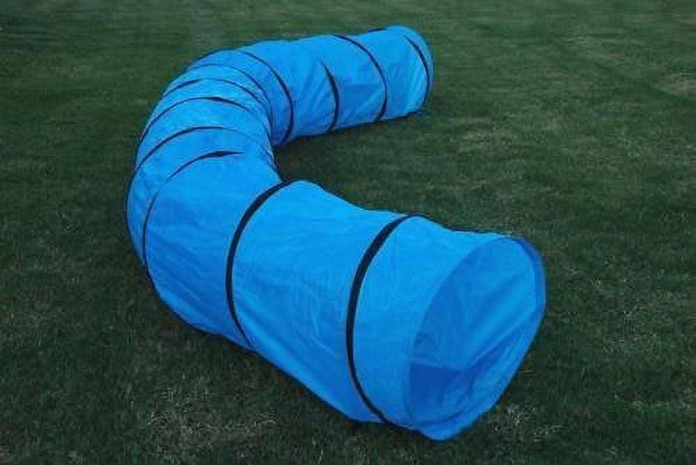 Blue 18 Ft Dog Agility Training Tunnel with Steel Grommets