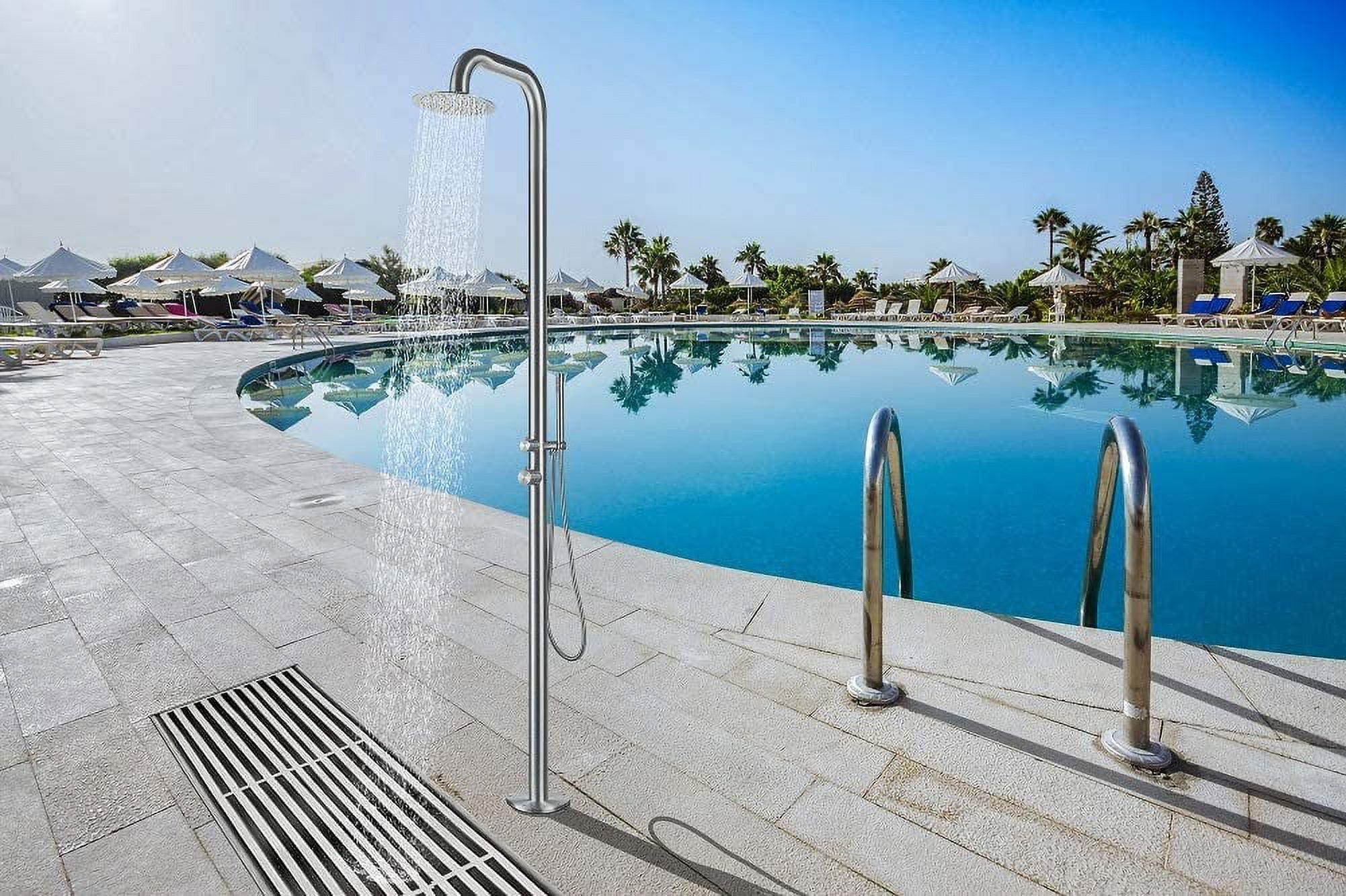 Stainless Steel Free Standing Outdoor Shower