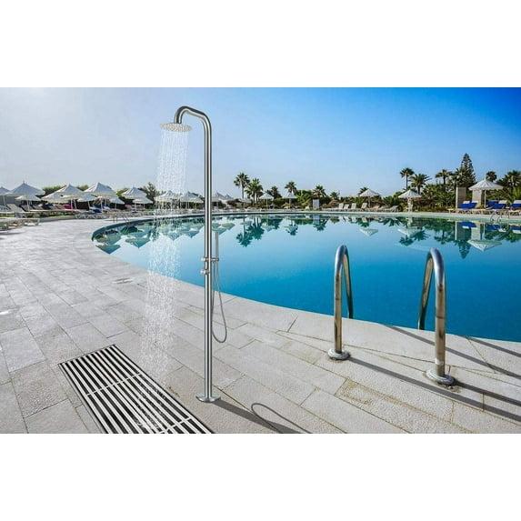 Stainless Steel Free Standing Outdoor Shower