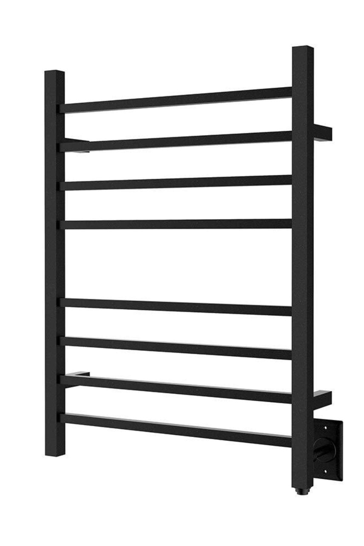 Matte Black Wall-Mounted Stainless Steel Heated Towel Rack