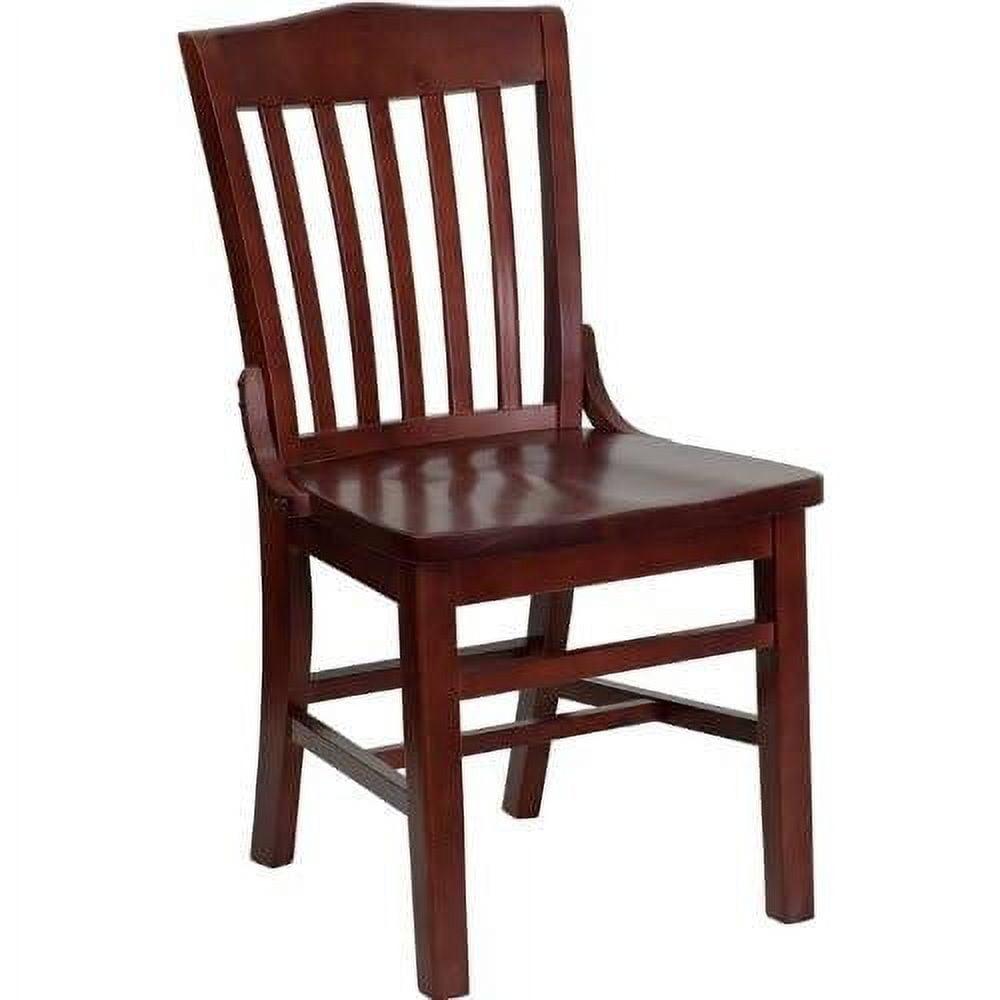 Elegant Mahogany Wood Vertical Slat Side Chair in Rich Brown